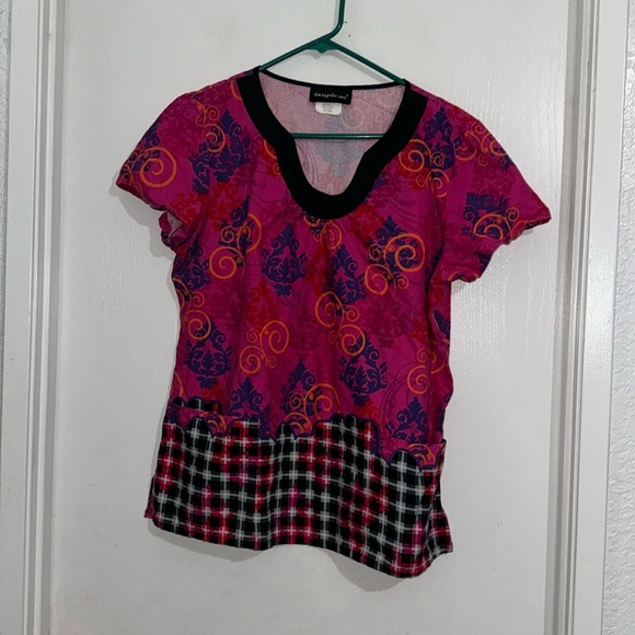 Los Angeles Rose Tops - #2641 Los Angeles Rose Scrub Top Women's  Size L  100% Cotton Size L